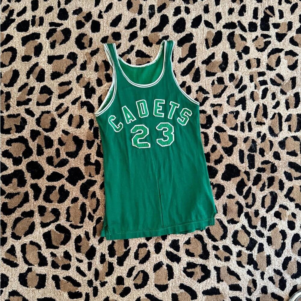 Vintage 1970s Green Cadets Rawlings Tank Top Jersey Small